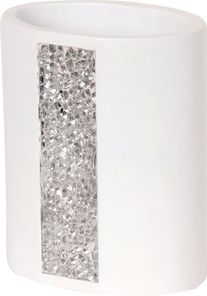 MSV Zahnputzbecher Zahnbürstenhalter "Luanda" - Weiß