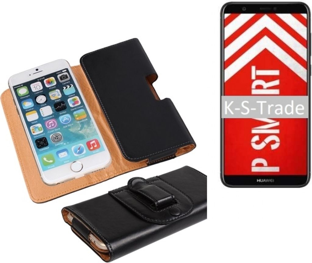 K-S-Trade Schütz-Hülle Handy-Hülle kompatibel mit Huawei P Smart Holster Gürtel-Tasche Schutzhülle Handy-Tasche Smartphone Case Seitentasche