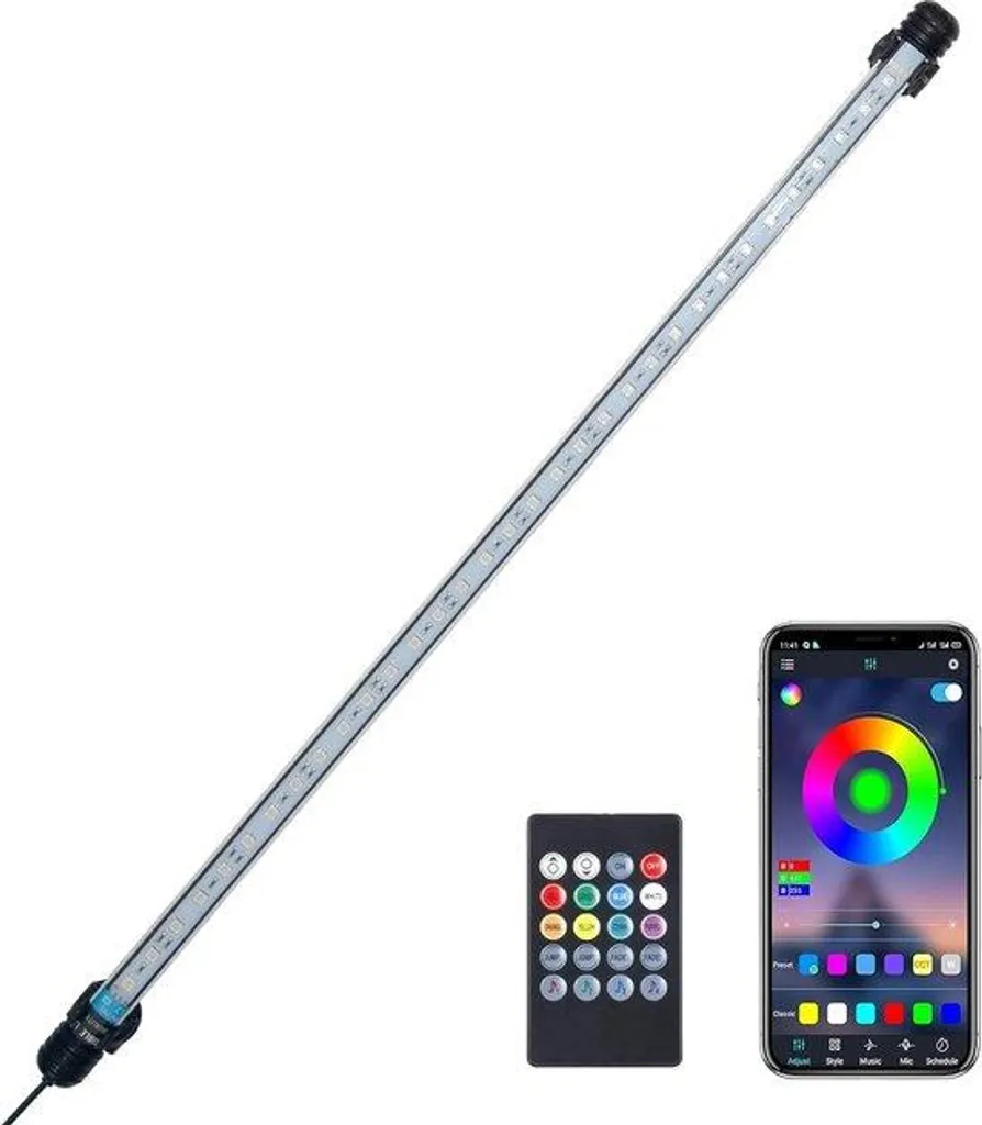 Rampe LED Aquarium Bluetooth 47cm - Éclairage Étanche Cycle Journalier