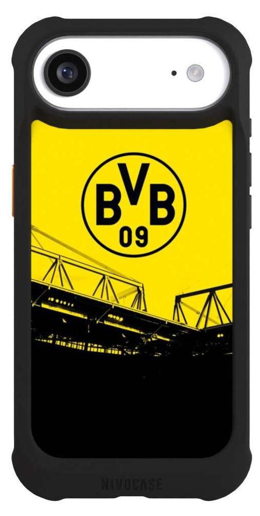 NIVOCASE Hülle für Apple iPhone Air Stoßfeste Handyhülle NIVOmax Case Schwarz BVB Borussia Dortmund Fanartikel
