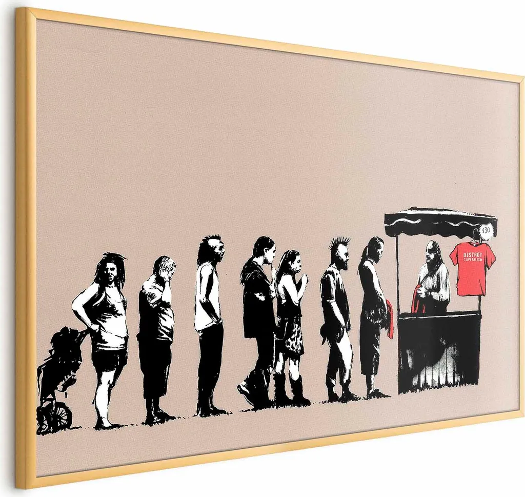 Poster Distruggere il Capitalismo 60x40 - Cornice Oro Barocca - Acquista Ora