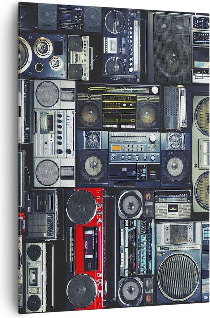 Bild auf Leinwand - Leinwandbild - Einteilig - Empfänger Radio - 70x100cm - Wand Bild - Wanddeko - Wandbilder - Leinwanddruck - Kunstdruck - Wandd...