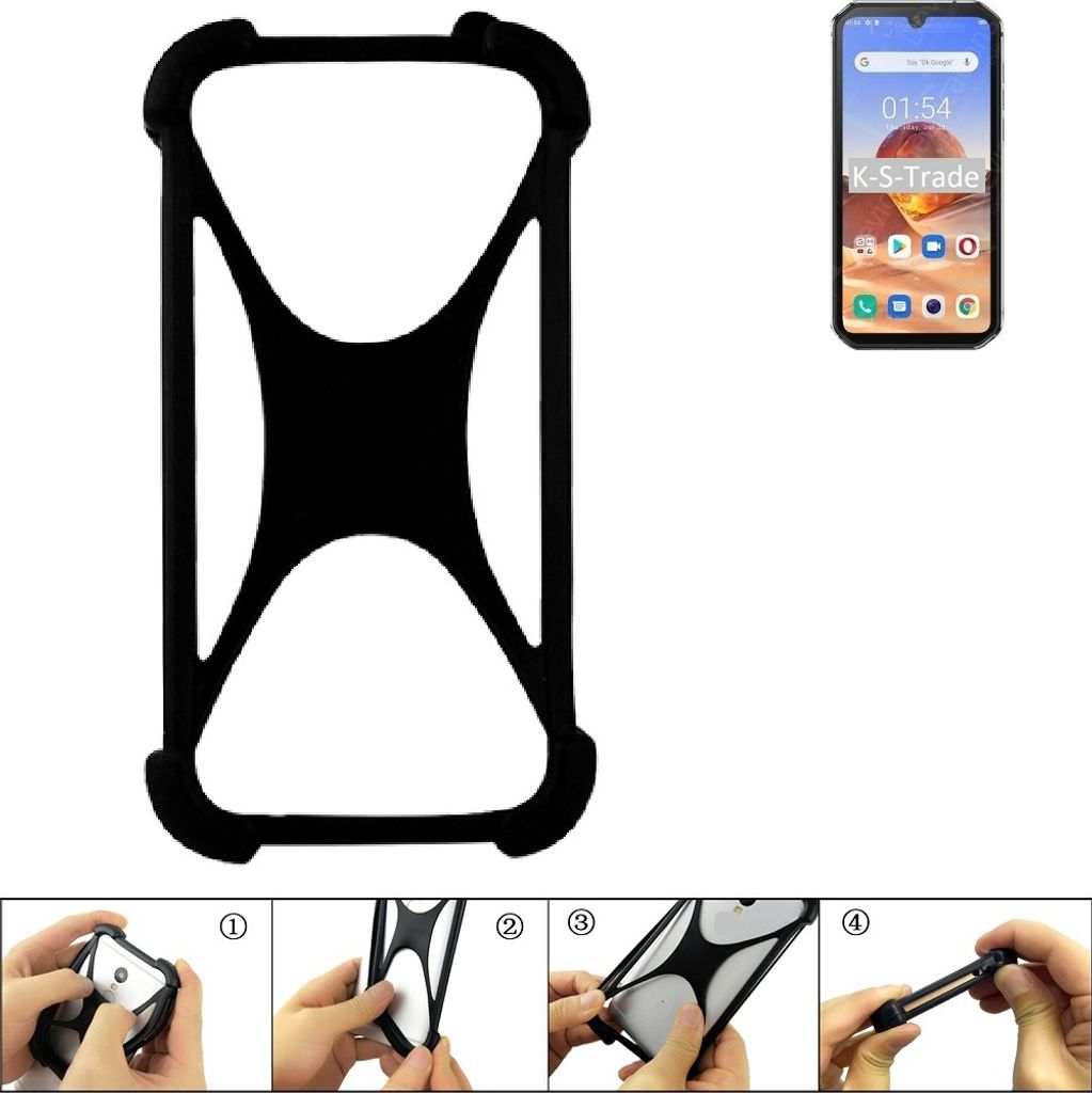 K-S-Trade Handy-Hülle Schutz-Hülle kompatibel mit Blackview BV9900E Silikon Bumper TPU Softcase Smartphone Stoßschutz, schwarz