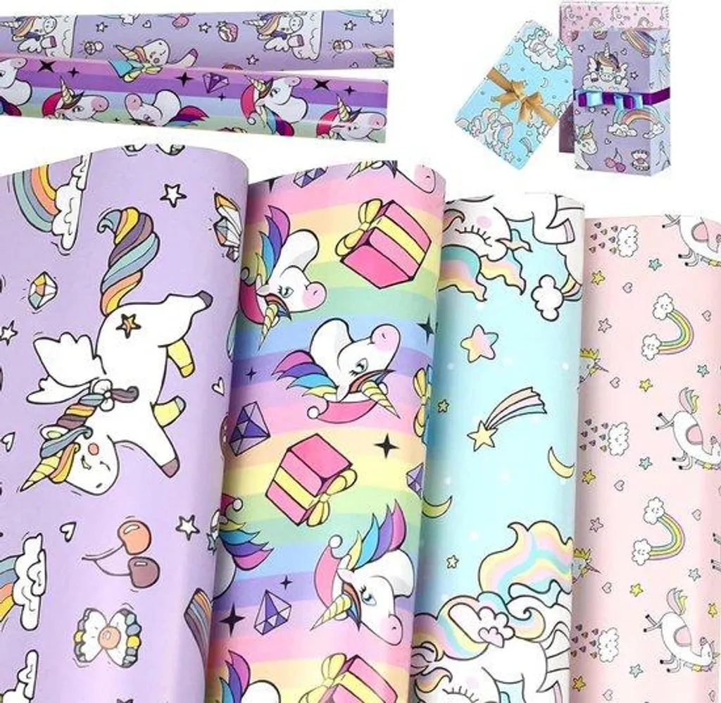 Papier cadeau animaux anti-déchirure 50x70 cm - Pack complet avec nœuds