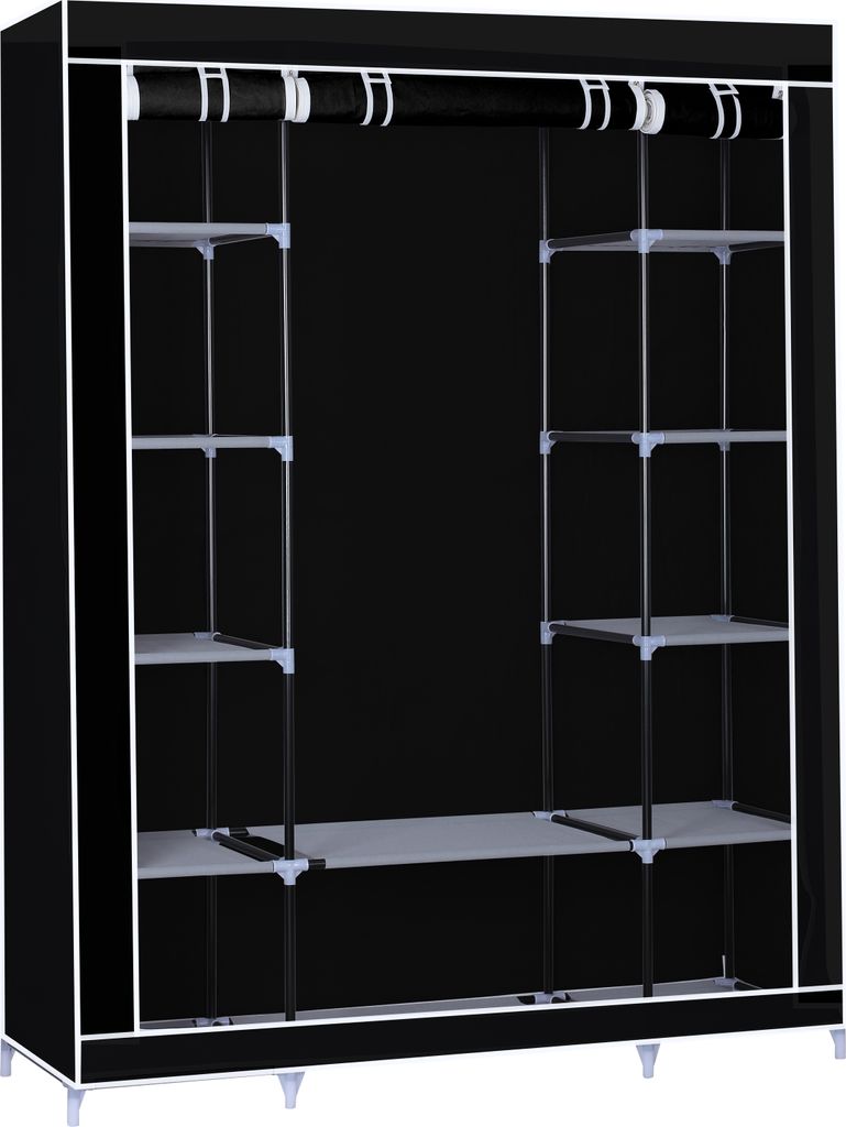Herzberg HG-8009: Kleiderschrank - Groß Schwarz
