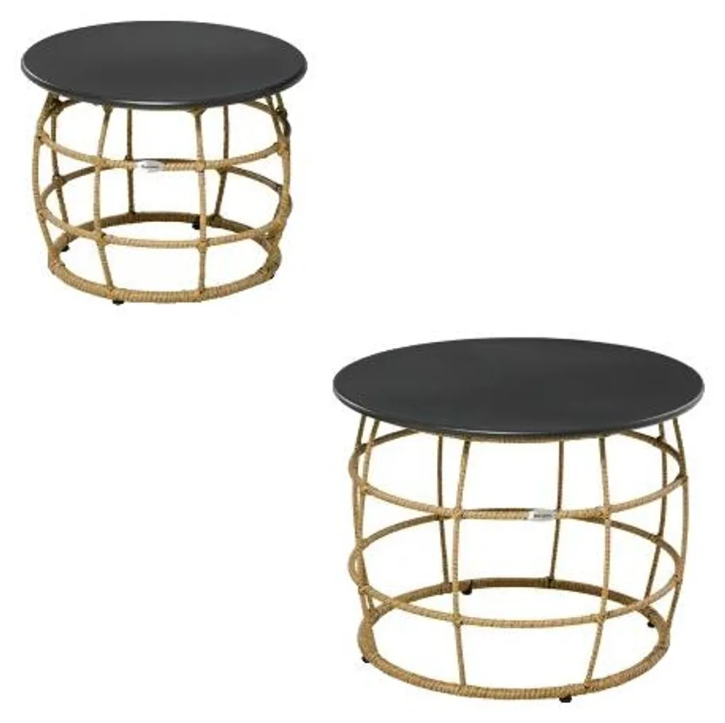 Tables d'appoint design empilable avec structure résistante aux UV et pluie