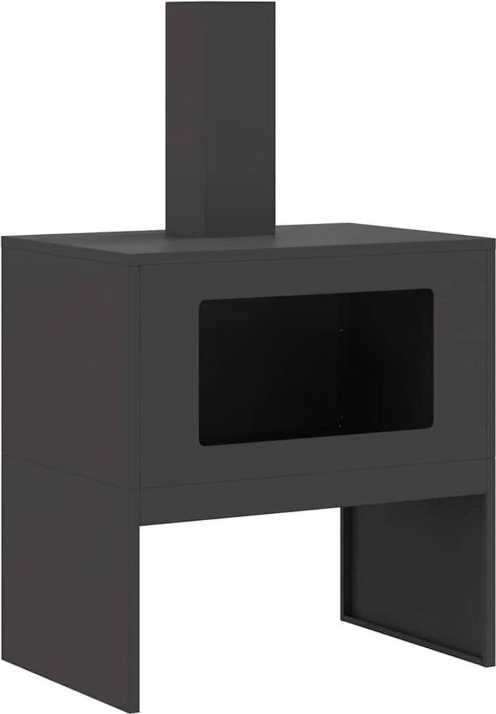 Feuerstelle Schwarz 60 x 40 x 96 cm Stahl