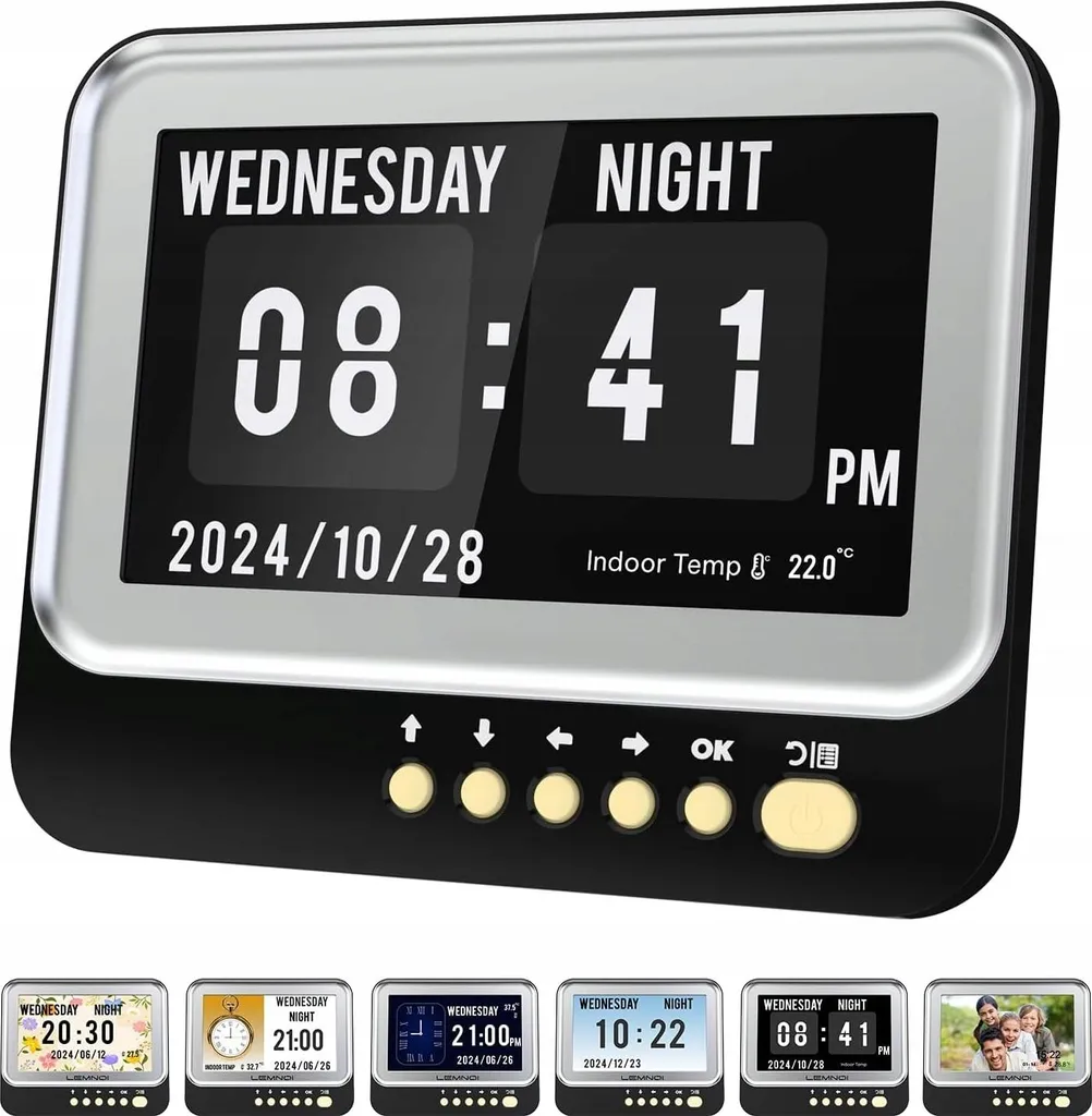 Horloge numérique Cadre photo 7 pouces 1024x600 LED Haute Définition