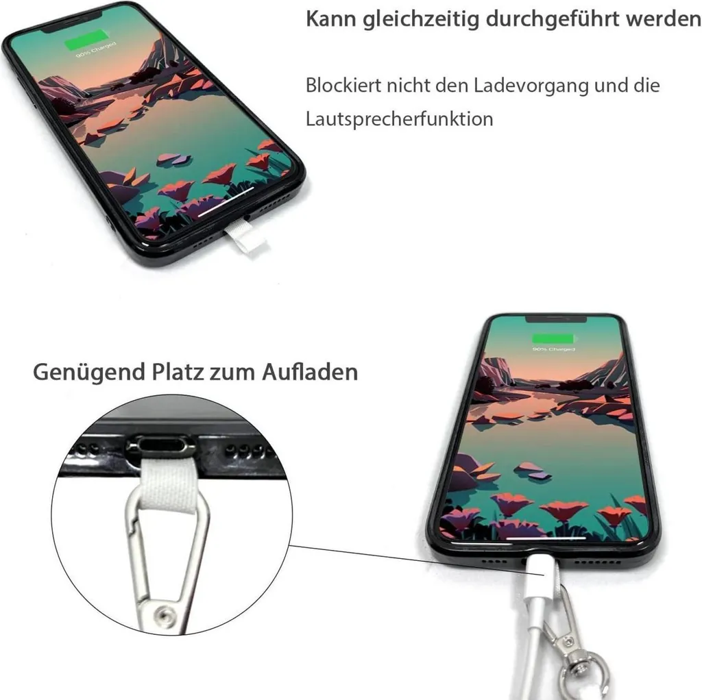 Cordino Universale Per Cellulare In Silicone Antigoccia – Regolabile Da 73 Cm A 1,5 M, Con Anello Rosa E Corda Rossa, Per Mani Libere
