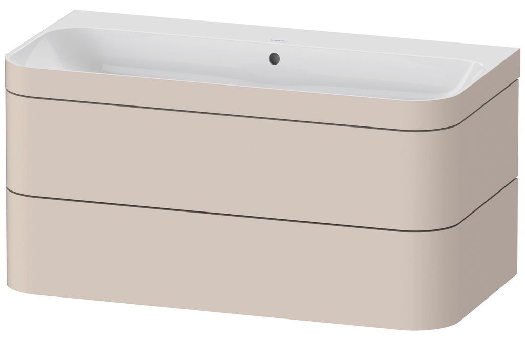 Duravit Happy D.2 Plus c-bonded Set wandhängend, 975x490mm, 2 Schubkästen, ohne Hahnloch, HP4638N8383