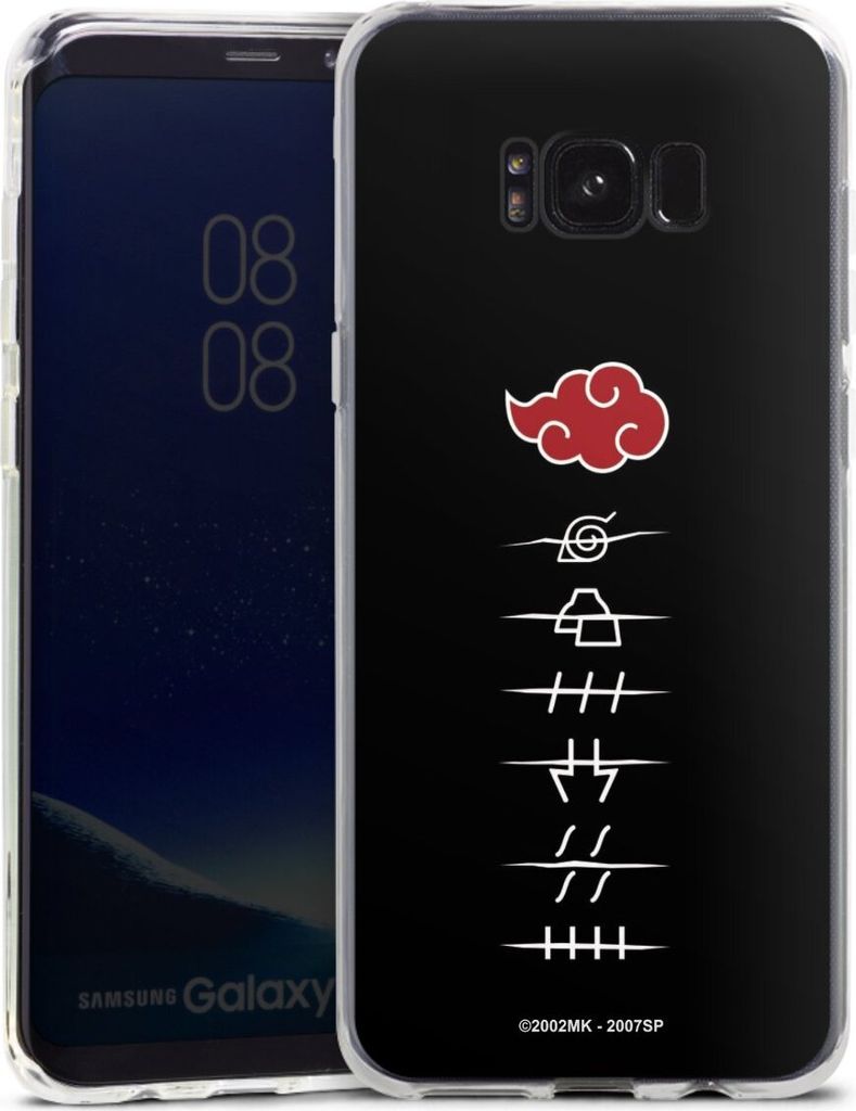 DeinDesign Handyhülle für Samsung Galaxy S8 Plus Silikon Hülle Case Smartphone Schutzhülle Naruto Shippuden Offizielles Lizenzprodukt Akatsuki