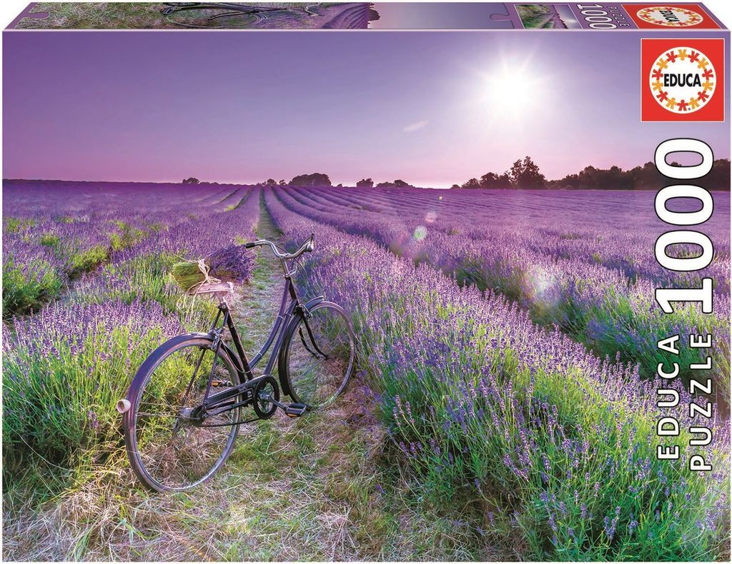 Puzzle Educa Cycling in Lavender Fields 1000 pcs