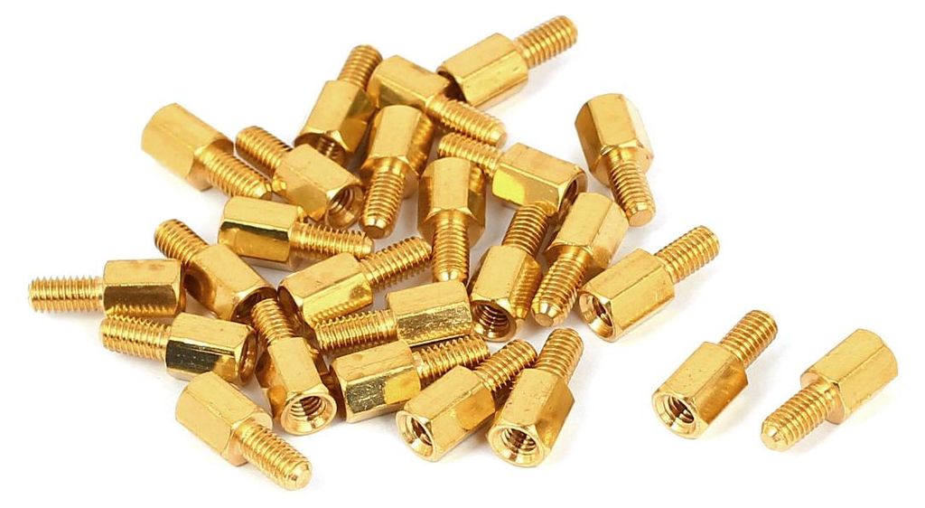 25 Stš¹ck M3 x6+6MM Innengewinde Messing Sechskant Abstandshalter S?ulen Abstands Mutter