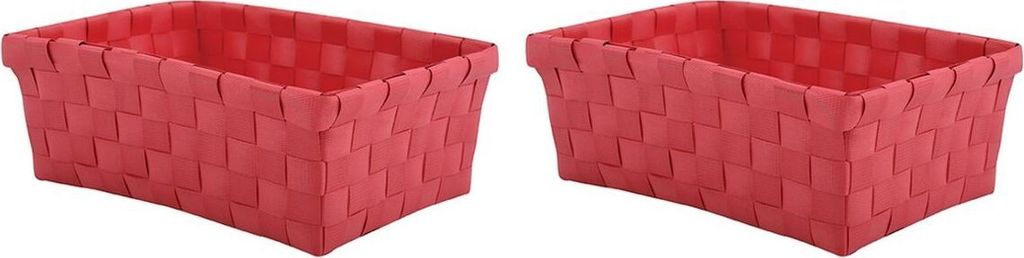 MSV úložný kôš 19x14x8 cm červený sada 2 ks Obrázok produktu 