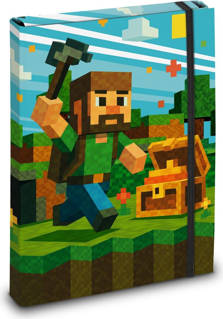 itenga Heftbox Motiv Blockgame Pixel DIN A4 Rückenbreite: Produktbild 