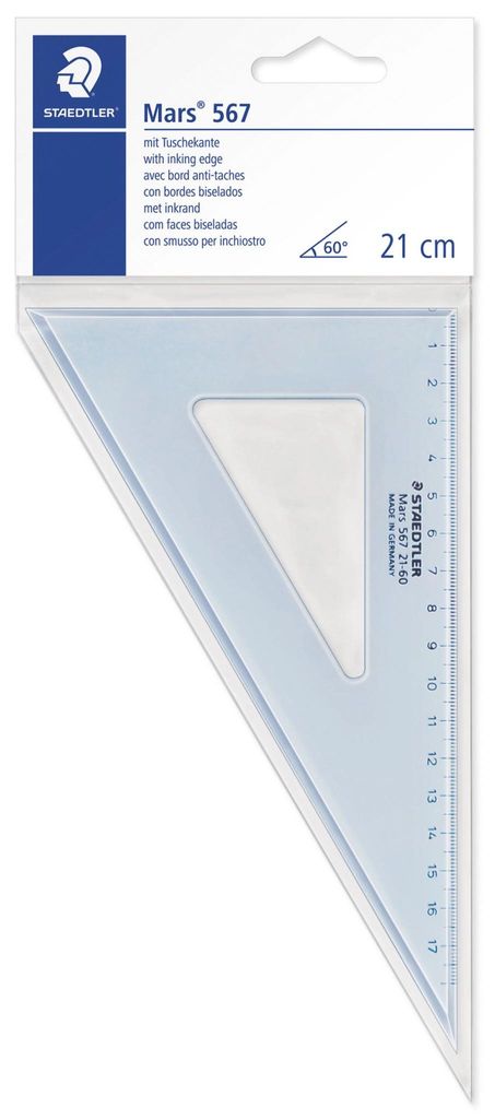 Staedtler Zeichendreieck 21cm 60/30 Gr. tr.bl