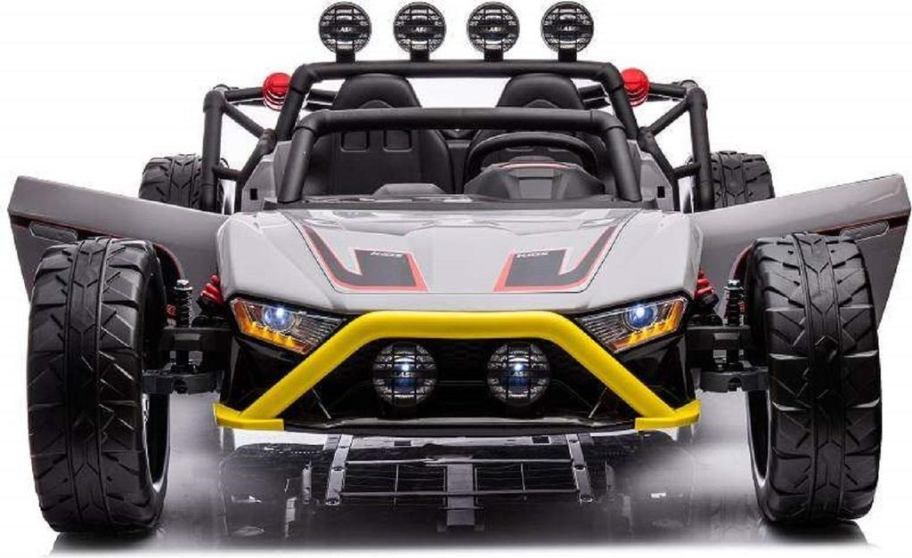 ES-Toys Kinder Elektroauto Buggy 168 Zweisitzer EVA-Reifen 2 Motoren bis 12 km/h grau