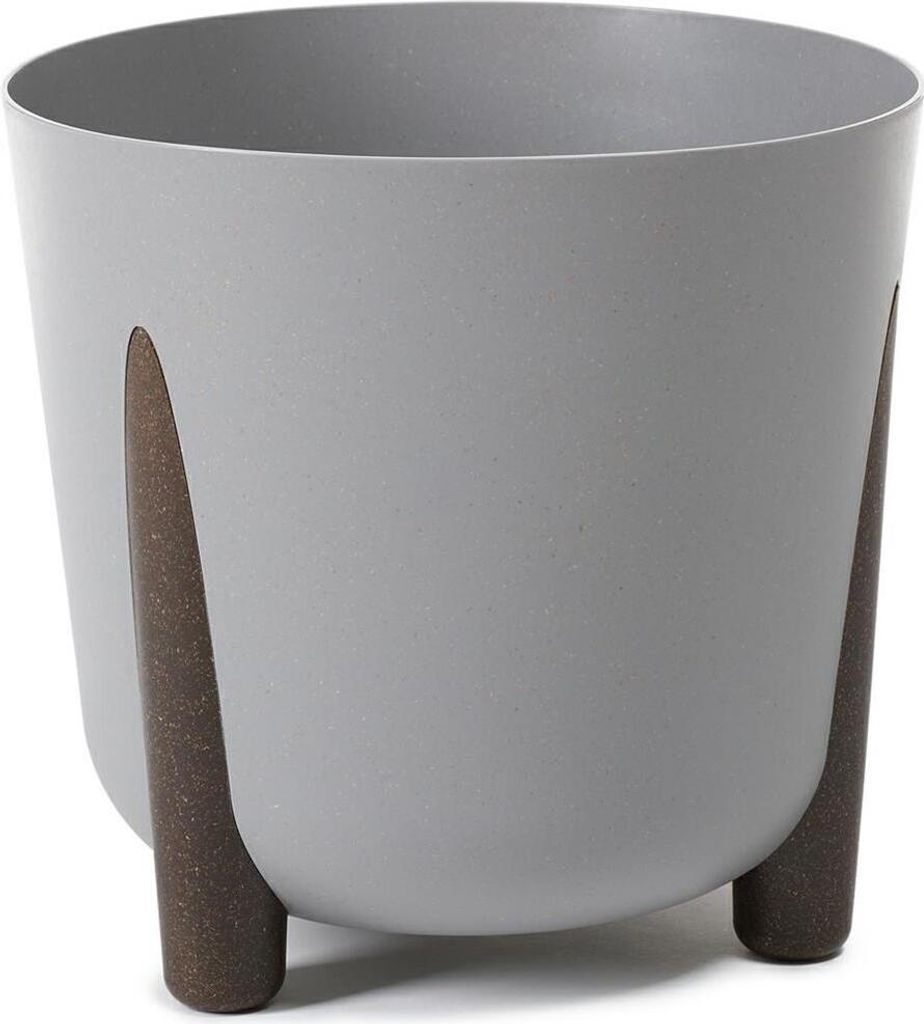 HowHomely Blumentopf Rund 28 cm Höhe, Pflanzkübel mit Beinen, Grau Übertopf für garten balkon