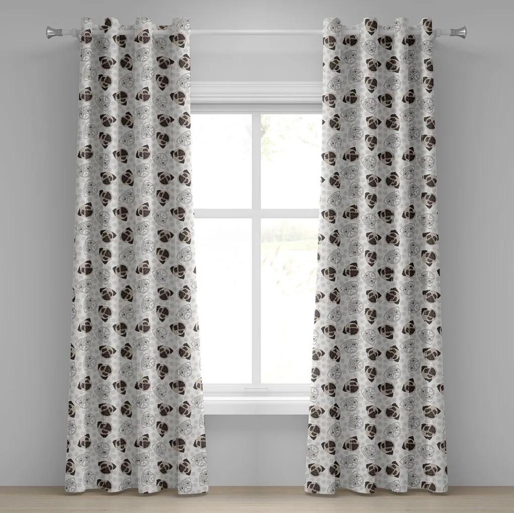 Rideaux décoratifs à motifs Carlins pour salon et chambre 280x175
