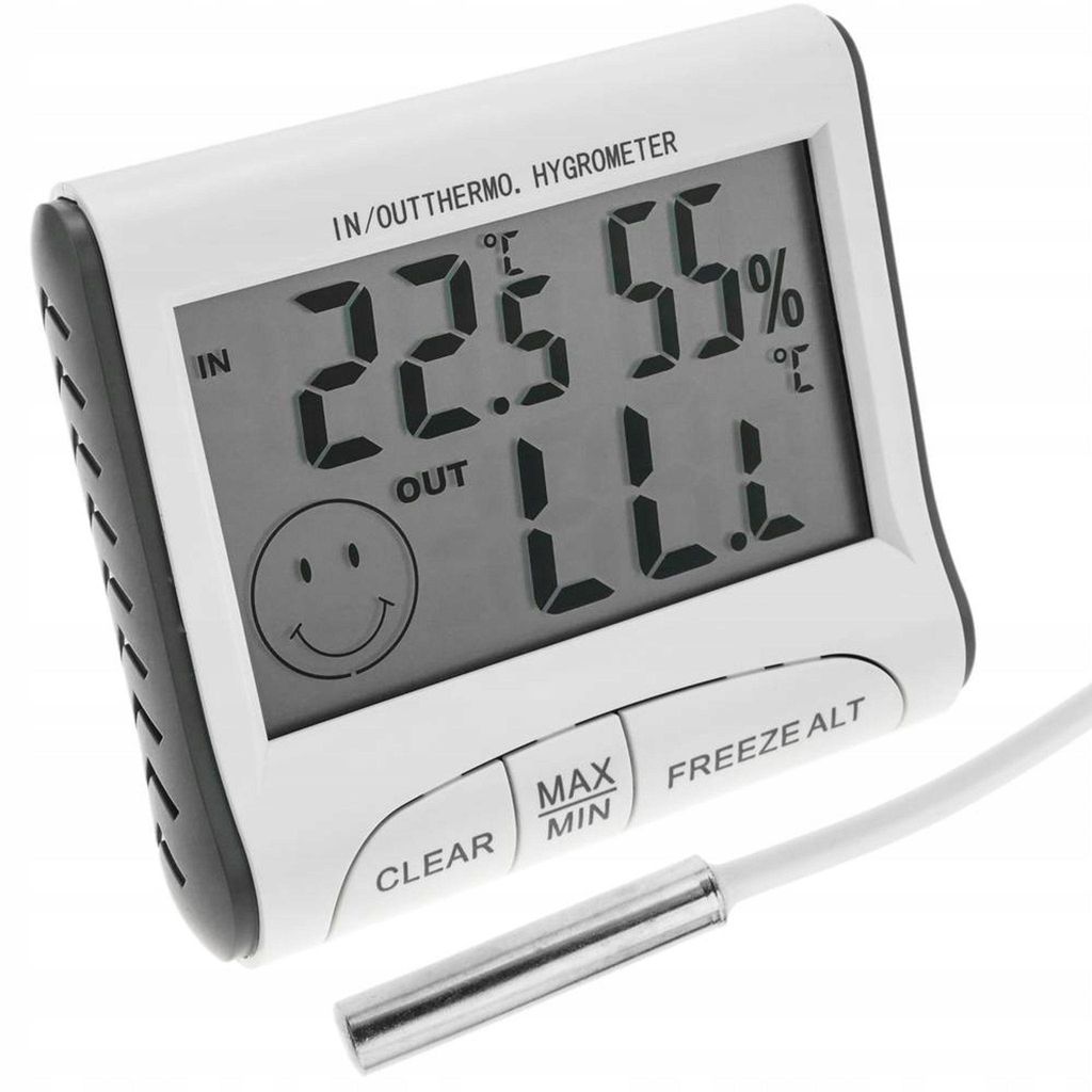Weerstation Hygrometer – Externe Sensor 100cm | LCD °C/°F, Productafbeelding 
