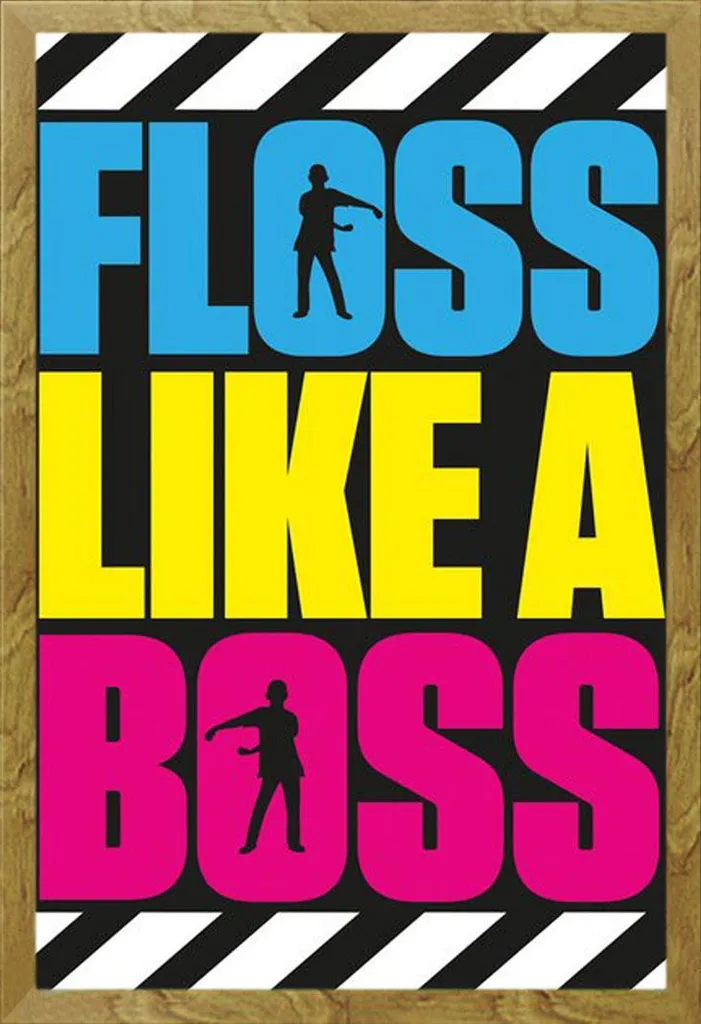 Poster Floss Like A Boss con Cornice Rovere Shinsuke 61x91,5 cm