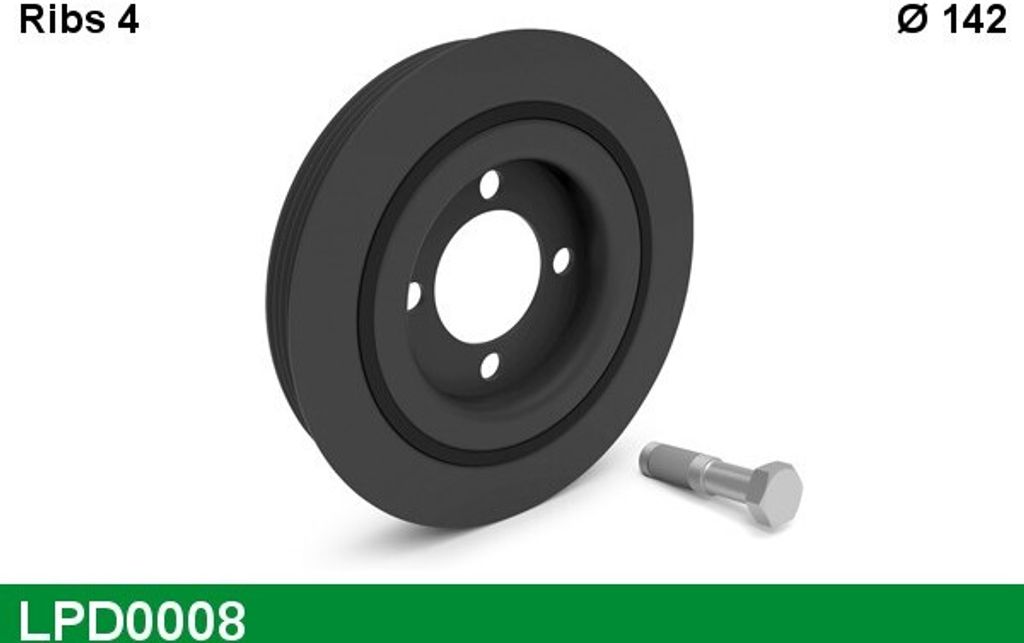 LUCAS LPD0008 Riemenscheibe Kurbelwelle passend für PEUGEOT 106 II Schrägheck (1A, 1C) 4-Rippen
