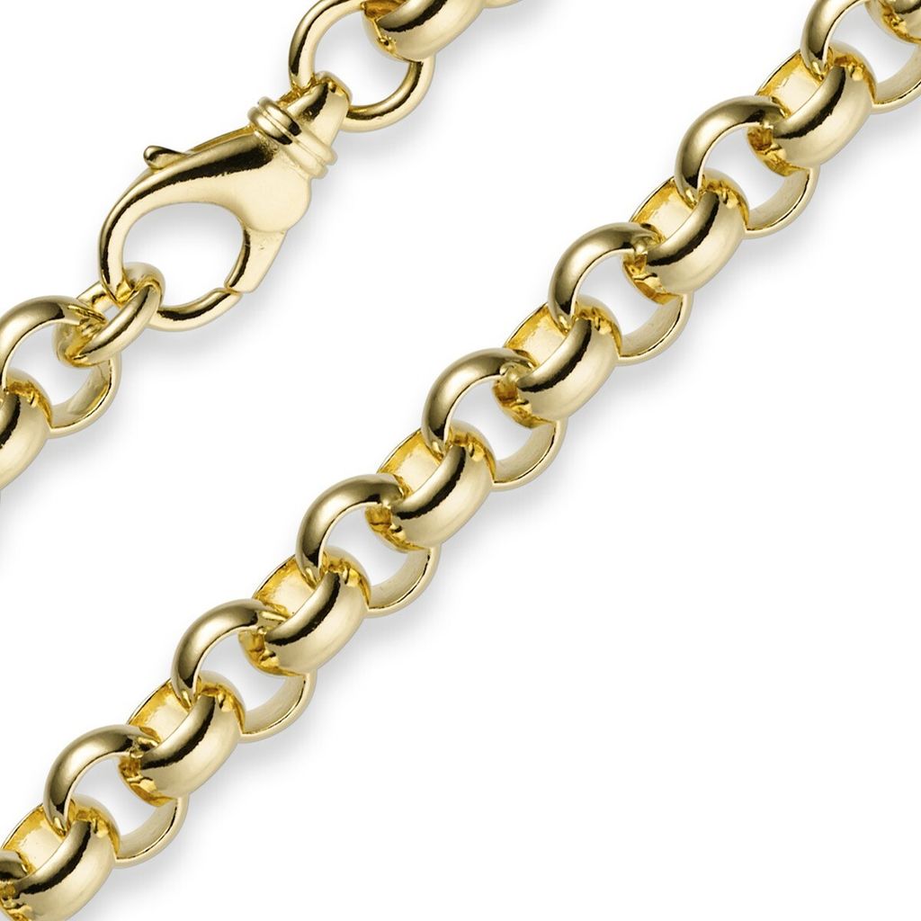 8mm Armband Armkette Erbskette aus 585 Gold Gelbgold 21cm Uni Goldarmband