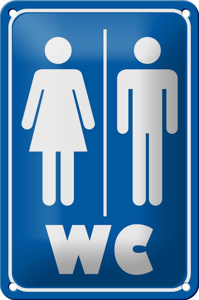 Blechschild Hinweis 12x18cm WC Piktogramm Toilette