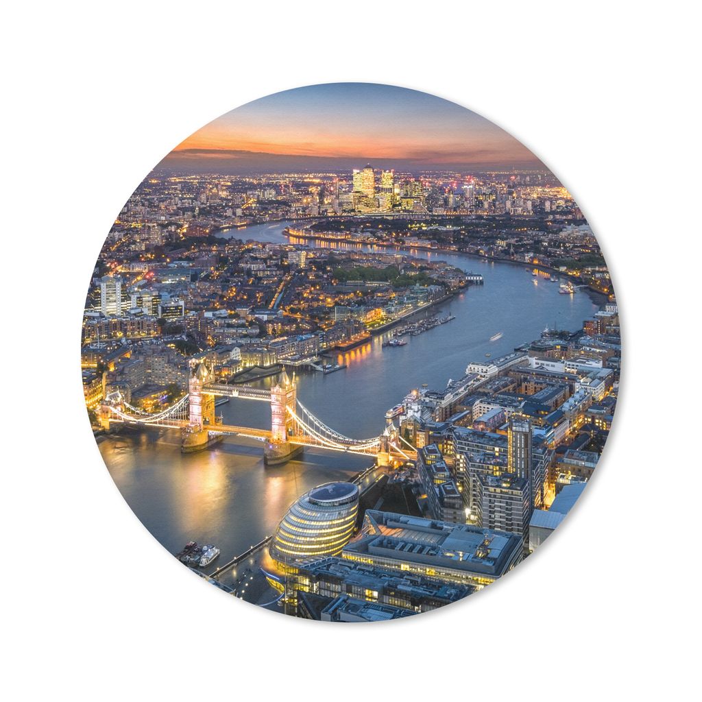 MuchoWow Mauspad Mousepad Sonnenaufgang - London - Skyline 20x20 cm - Mousepads - Maus Mat - Pad - Mausunterlage - Schreibtischmatte