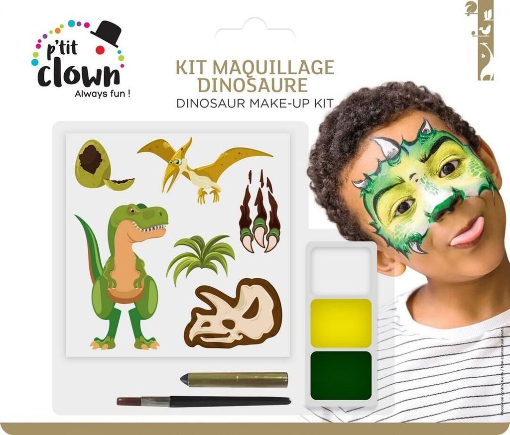 Schmink-Set mit Dinosaurier-Tattoos für Kinder - Einheitsgröße