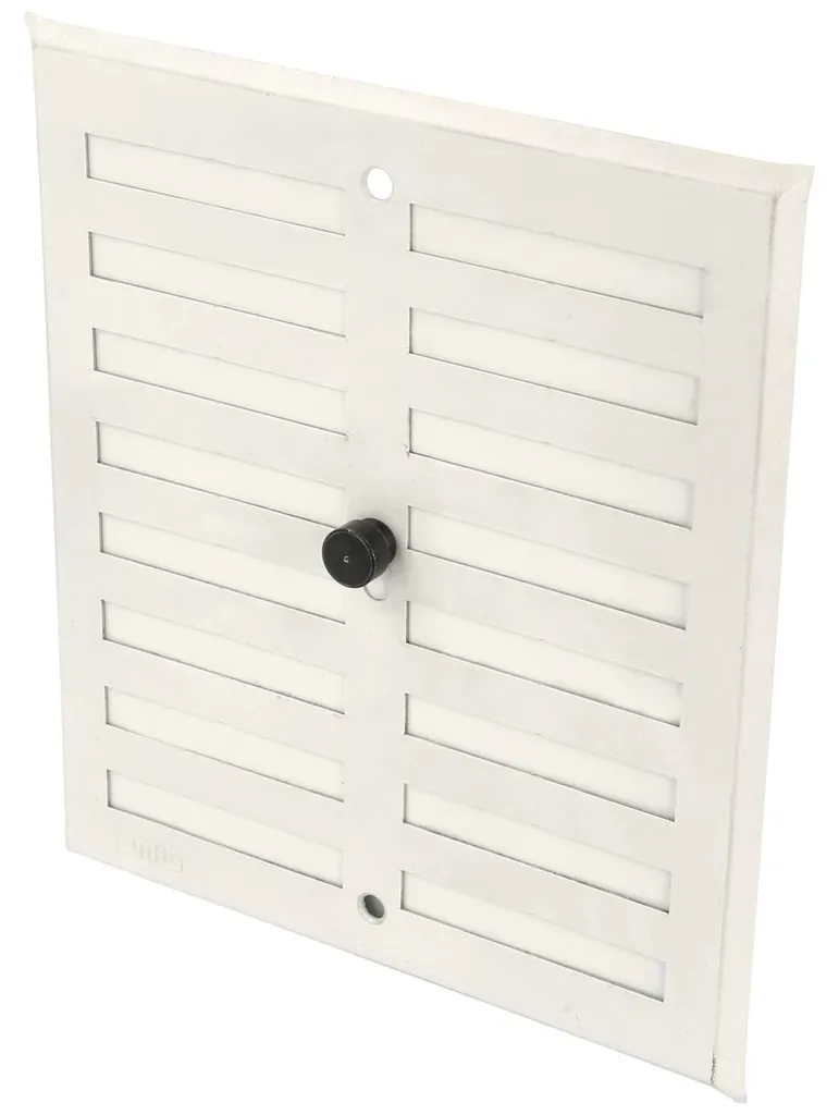 Grille d'aération coulissante blanche en aluminium - Modèle 170x190mm