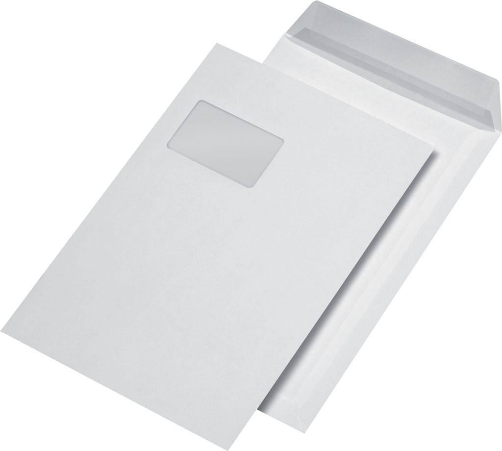 SECURITEX Versandtasche C4 weiß mit Fenster 130 g/qm 100 Versandtaschen