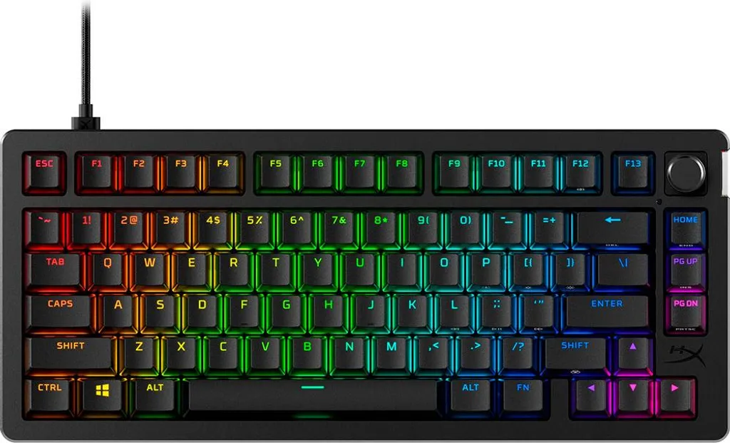 Clavier Gamer Mécanique HyperX Alloy Rise 75 Layout US Noir et Rétroéclairé