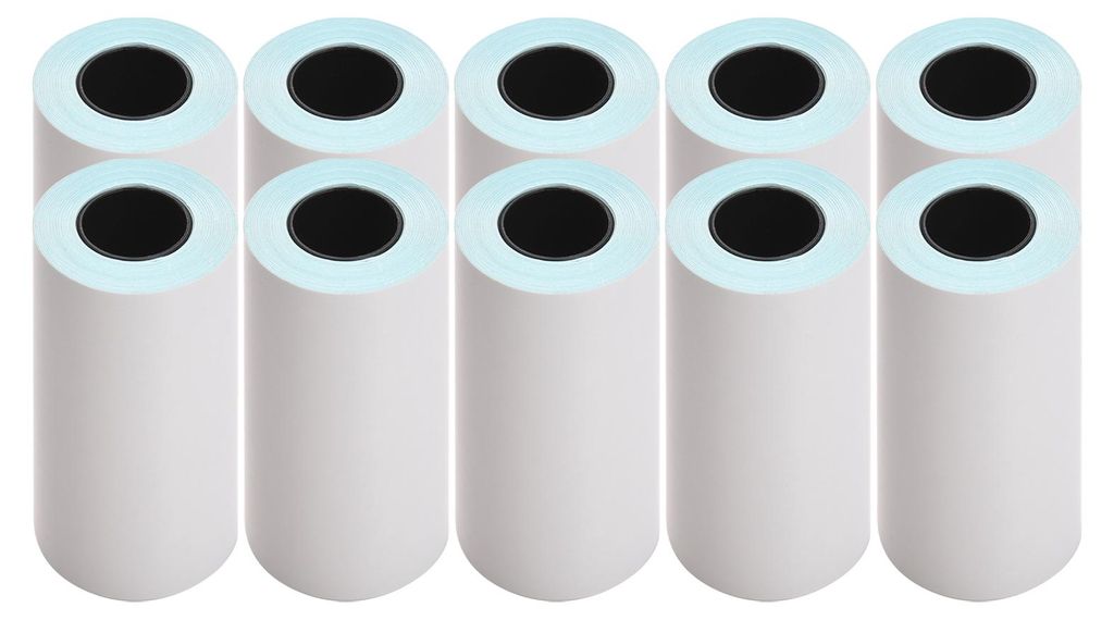 10 Rollen 57 x 30 mm selbstklebendes Direkt-Thermopapier, weiß, bedruckbarer Aufkleber, BPA-frei, wasserfest, ölbeständig, reibungsbeständig, K...