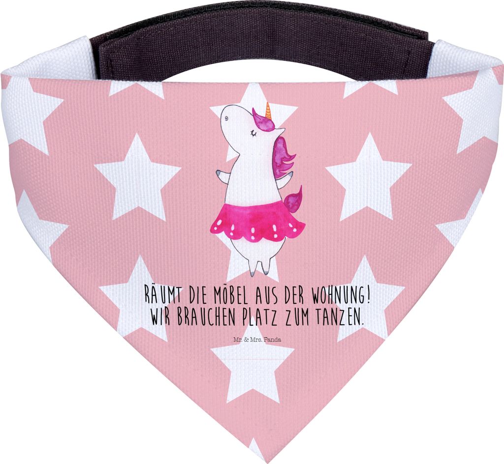 Mr. & Mrs. Panda Hundehalstuch Einhorn Ballerina - Rot Pastell - Geschenk, Spaß, Hunde Halstuch, Wohnung, Hundeschal, Tuch, Bandana, Geburtstag, P...