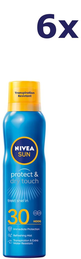 6x Nivea Sun protect & dry touch spray SPF30 200ml