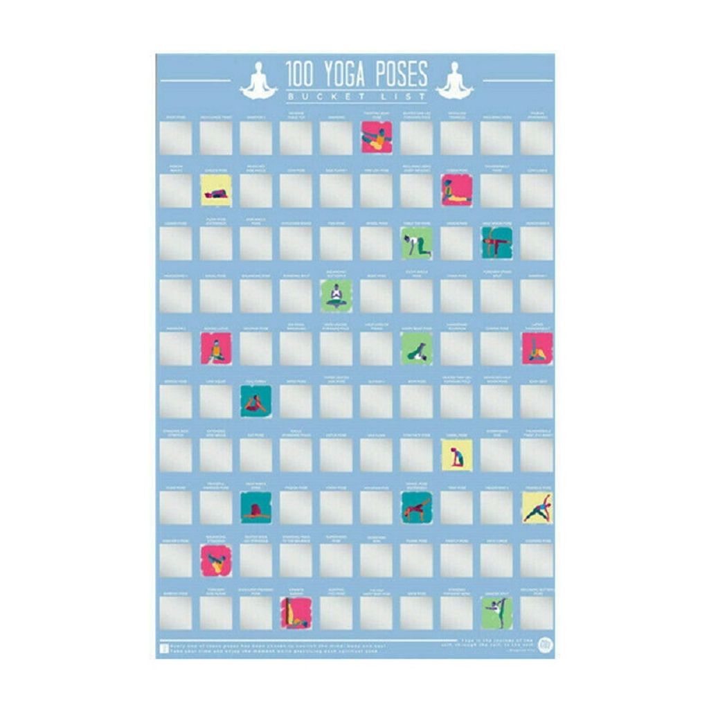 100 Yoga Posen Bucket List Scratch Poster