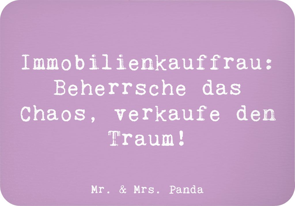 Mr. & Mrs. Panda magnet Spruch Immobilienkauffrau - Lavendeltraum - Geschenk, Mietrecht, kreative Geschenke, Beruf, wandmagnet, haftmagnet, handgef...