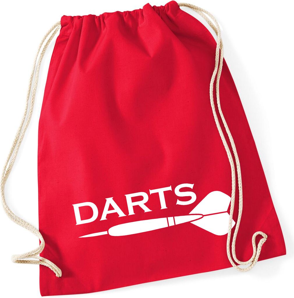 Huuraa Turnbeutel Darts Dartpfeil 12 Liter Classic Red Baumwolle Rucksack Geschenkidee