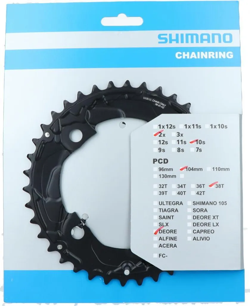 Plateau SHIMANO DEORE FC-M617 38 dents pour transmission 2x10 vitesses