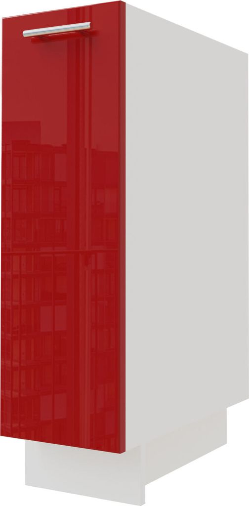 Küchenunterschrank BRERRA 20x82cm lackiert Farbe wählbar BR-D1D/20,RAL 3002 karminrot Hochglanz,weiß