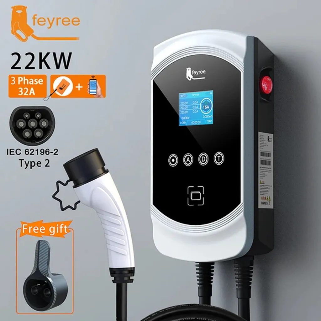 Chargeur Rapide 22kW Triphasé 32A avec Câble Type 2 Haute Qualité - 2