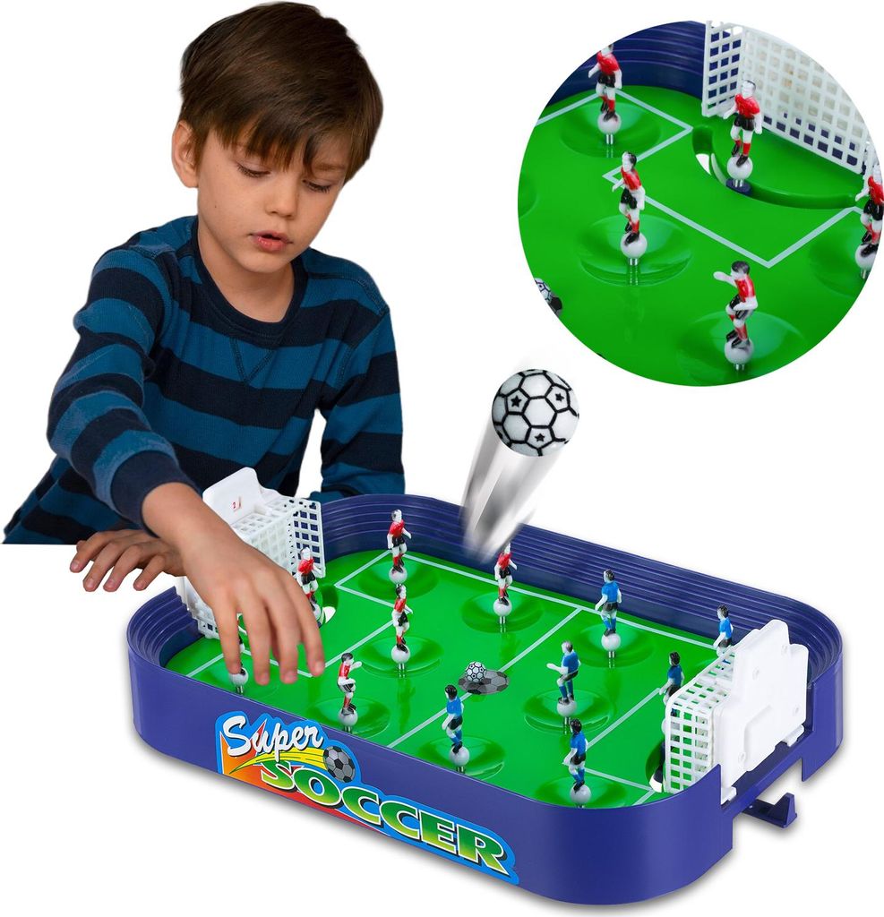 Outtec Tischfußball auf federn, Fußballspiel, Fußballspielzeug, Fußballspieler, Kickertisch - 35 x 24 cm - für Kinder und Erwachsene - Spiel...