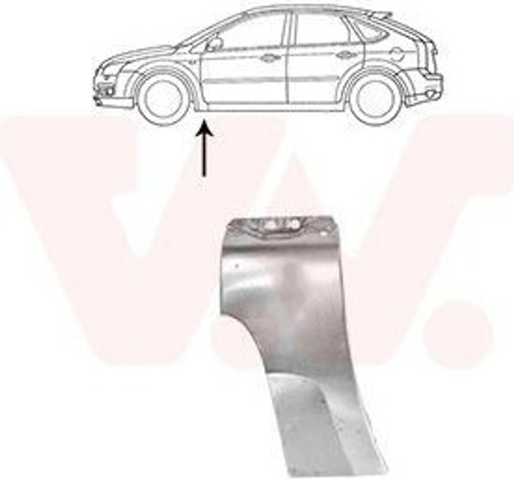 VAN WEZEL 1863155 Kotflügel Vorne Links Unten für FORD Focus II Schrägheck (DA, HCP, DP) Focus II Kombi (DA, FFS, DS) FOCUS II Cabriolet