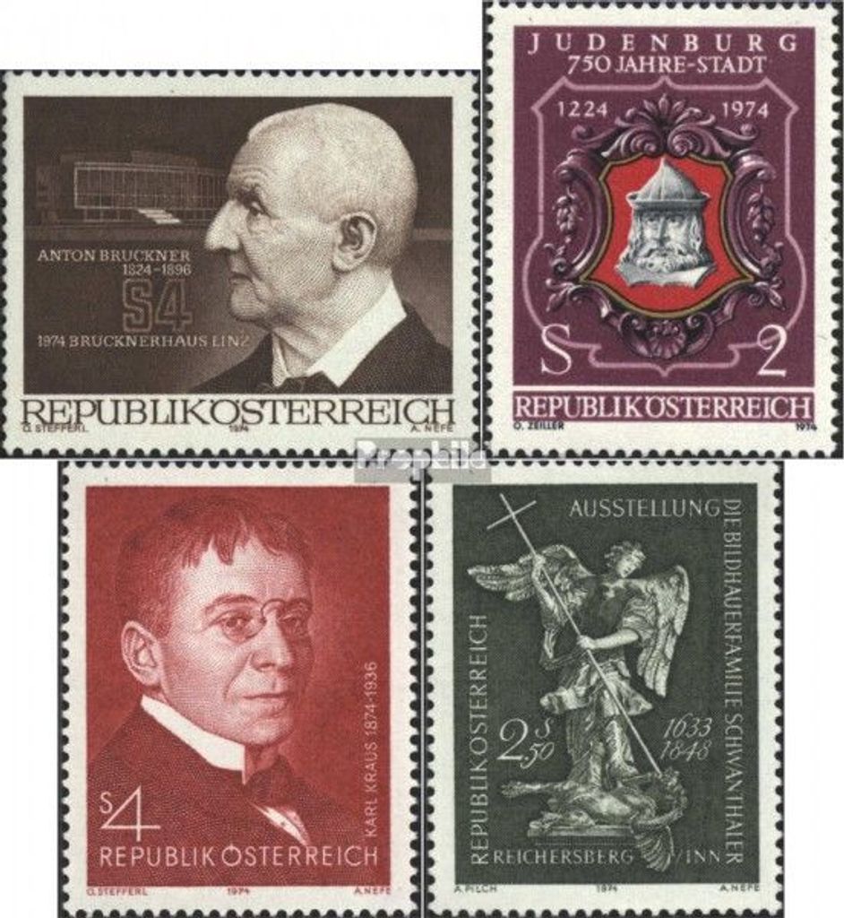Briefmarken Österreich 1974 Mi 1443,1447,1448,1449 (kompl.Ausg.) postfrisch Sondermarken
