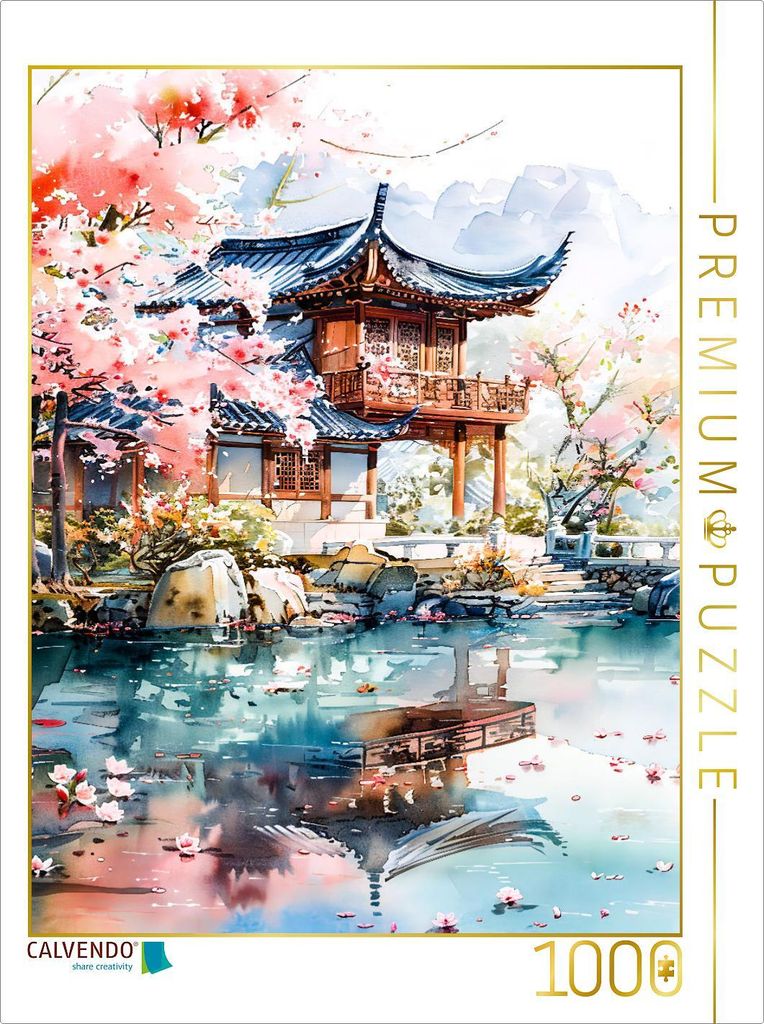CALVENDO Puzzle Tempelanlage zur Kirschblüte in China. Produktbild 