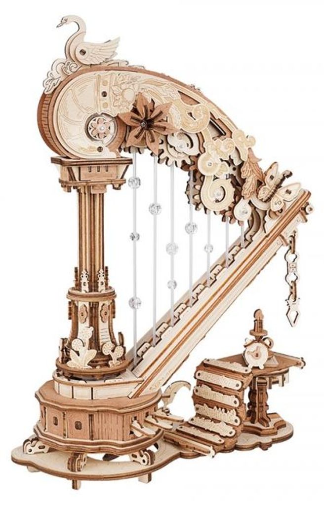3D puzzle, Hudobná krabička Magic Harp, Drevo, ROKR, 350 Obrázok produktu 