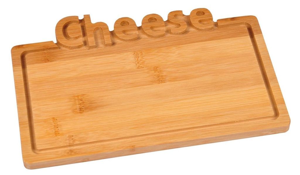 BURI Bambus Käse-Servierplatte 25x17cm Frühstücksbrett Serviertablett Käseplatte Deko