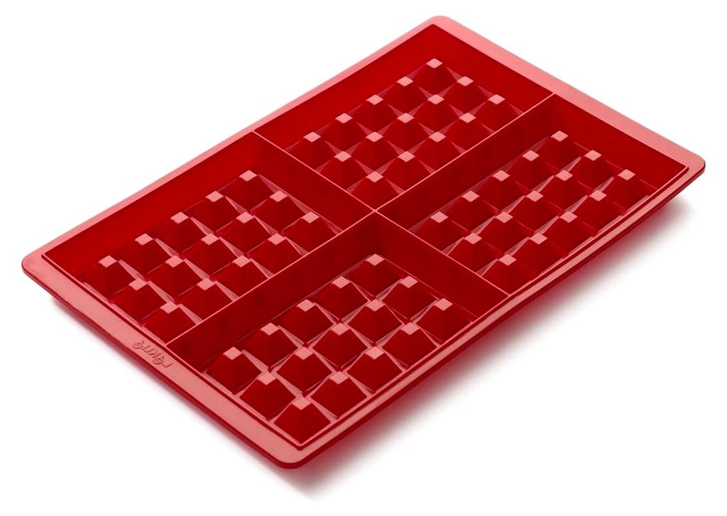 Magenta Backform Set für 8 Waffeln, 2-teilig, aus flexiblem Silikon, Rot