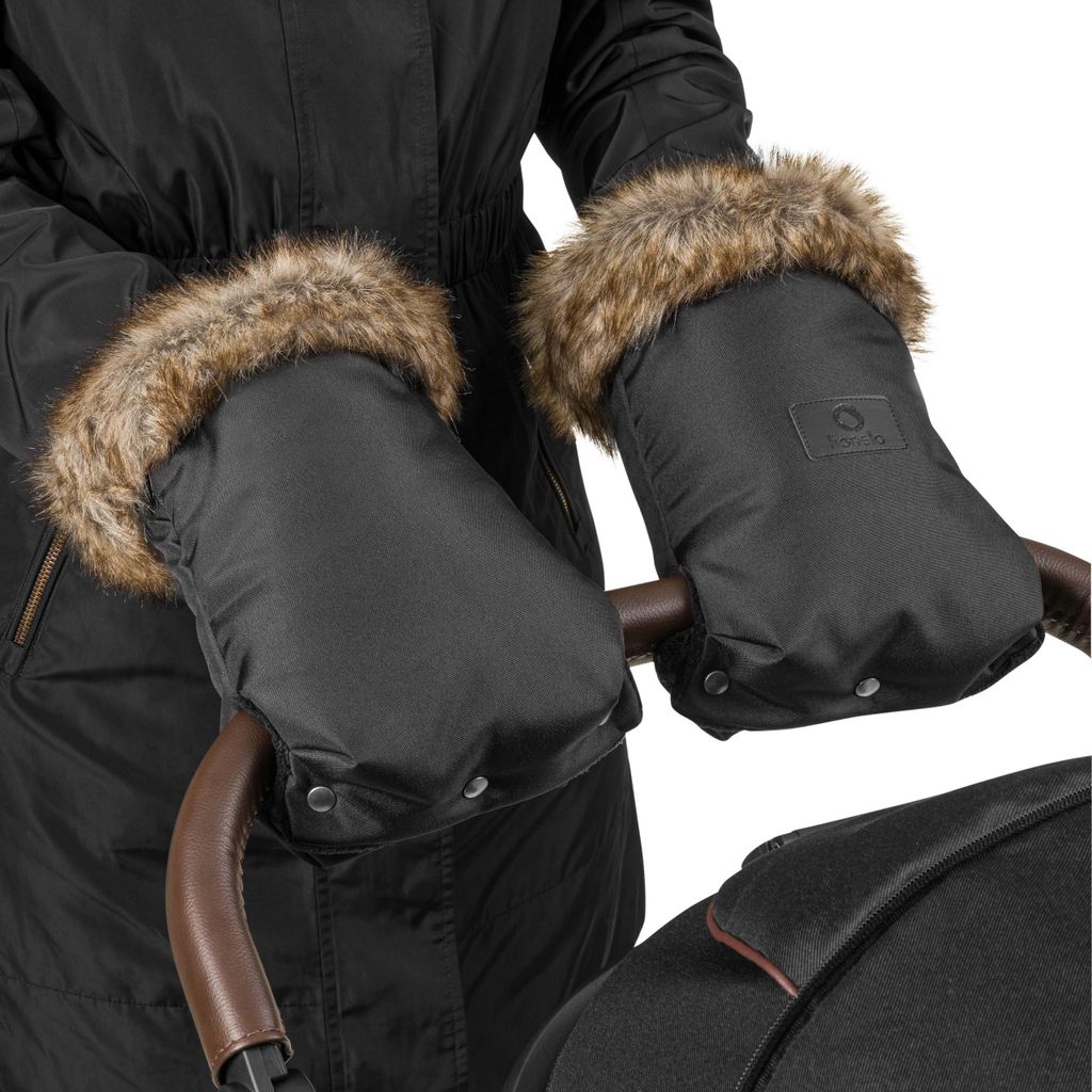 Lionelo Handwärmer Handmuff für Damen und Herren, Muff, Handschuhe mit Fleece, Handwärmer, wasserdicht und winddicht - Schwarz